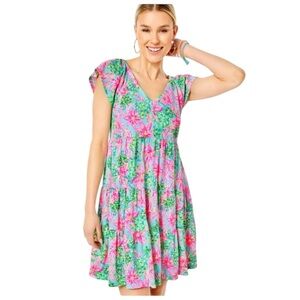 Lilly Pulitzer Kawaii Flutter Mini Dress in MULTI SPRING IN YOUR STEP Size Small